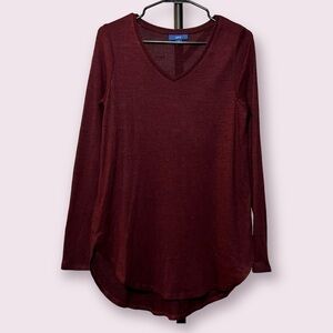 APT 9 Burgundy Red V Neck Oversized Sweater Small
